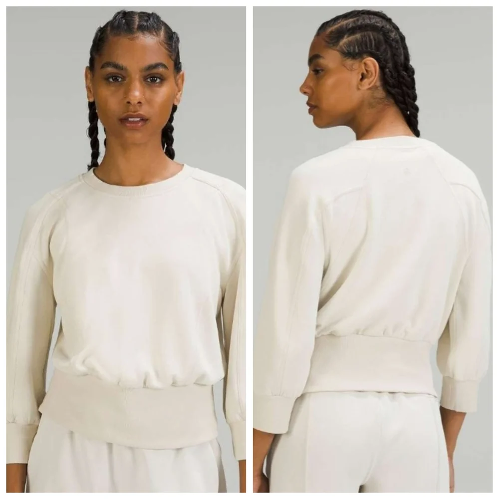lululemon athletica Cream Cropped Pullover Sweatshirt